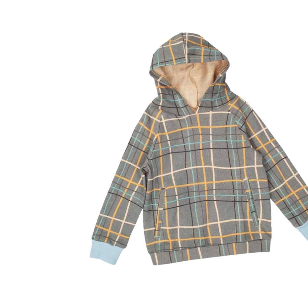 BNWT DotDotSmile Grey Plaid Lightweight Hoodie